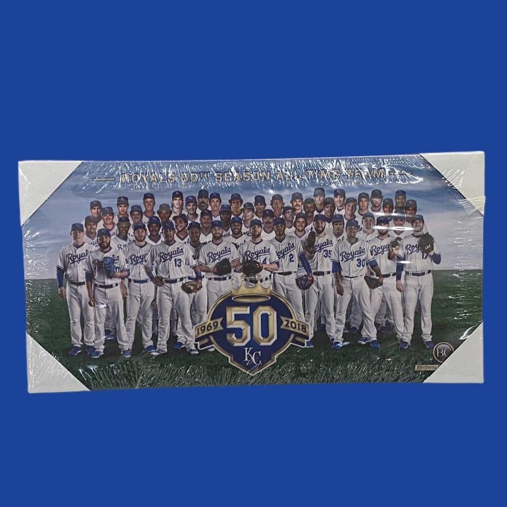 MLB Kansas City Royals Baseball 50th Season All-Time Team canvas picture NEW!